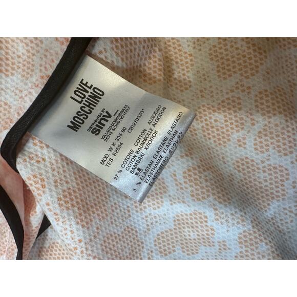 Rare Designer l Love Moschino Bright Orange Floral Unlined Lightweight Coat Sz 4 - Picture 6 of 14